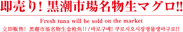 即売り! 黒潮市場名物生マグロ!!