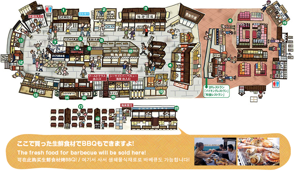 黒潮市場店内マップここで買った
生鮮食材でBBQもできますよ!